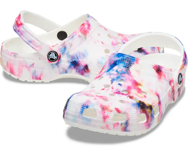 Crocs Classic Tie Dye Graphic Clog in Garnet/Multi -1